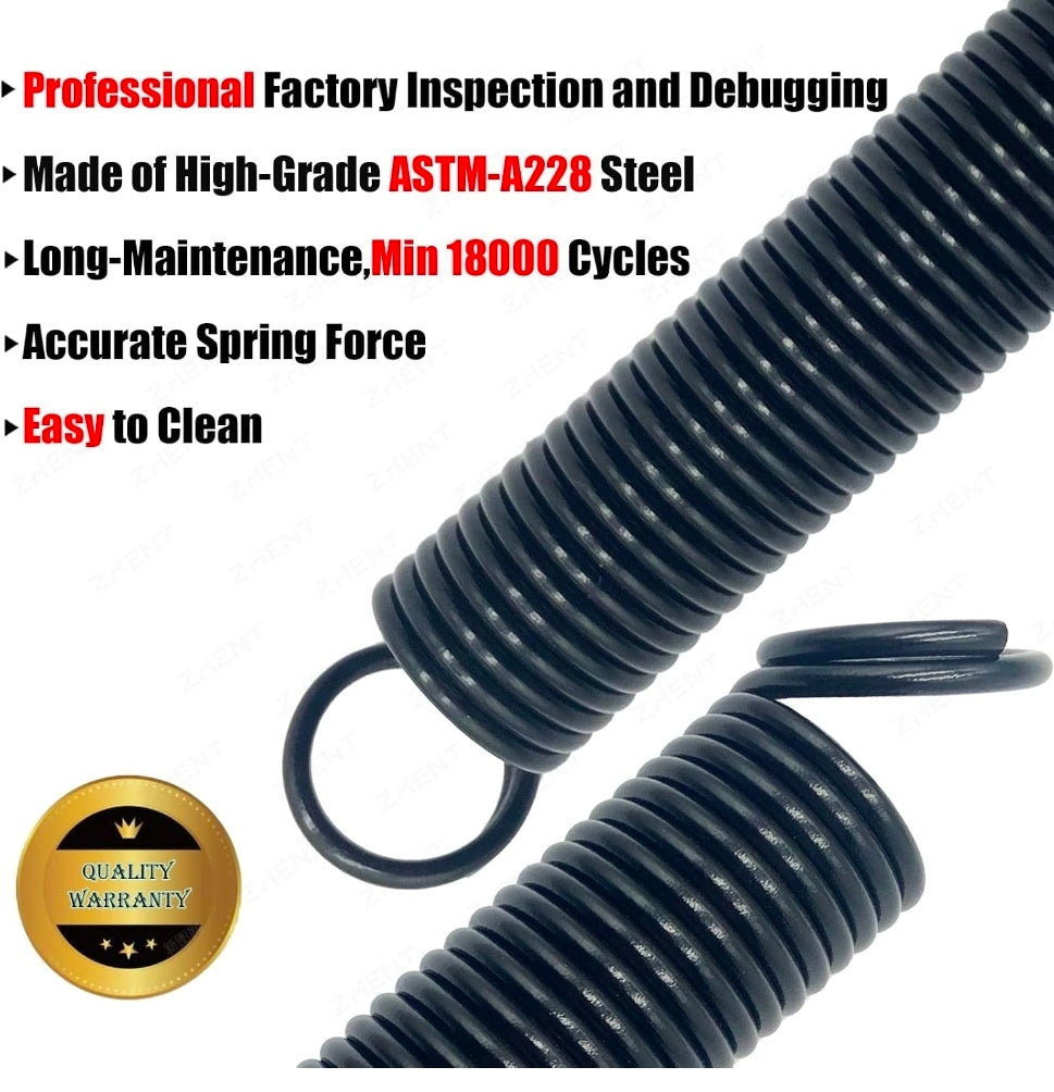 Pair of 160 lbs Heavy Duty Garage Door Extension Springs Stretch Spring,High Precision Electrophoresis Black Coated for Corrosion Resistance,MIN 18000 Cycles for 7ft Garage Door Springs Replacement