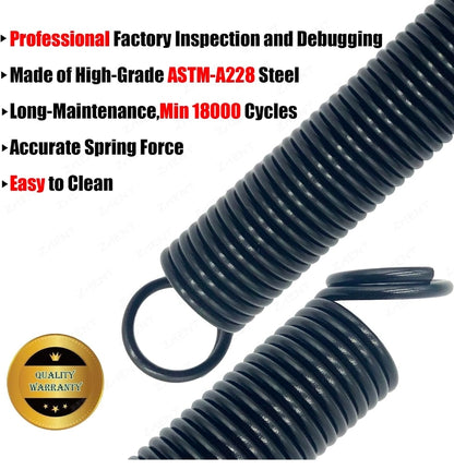 Pair of 160 lbs Heavy Duty Garage Door Extension Springs Stretch Spring,High Precision Electrophoresis Black Coated for Corrosion Resistance,MIN 18000 Cycles for 7ft Garage Door Springs Replacement