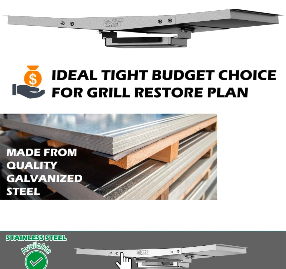 Grease Tray with Catch Pan - Dyna Glo Grill Replacement Parts (24"-30")
Universal Drip Pan for 4/5 Burner Gas Grill Models from Dyna Glo, Nexgrill, Expert Grill, Kenmore, BHG and More (24"-30")