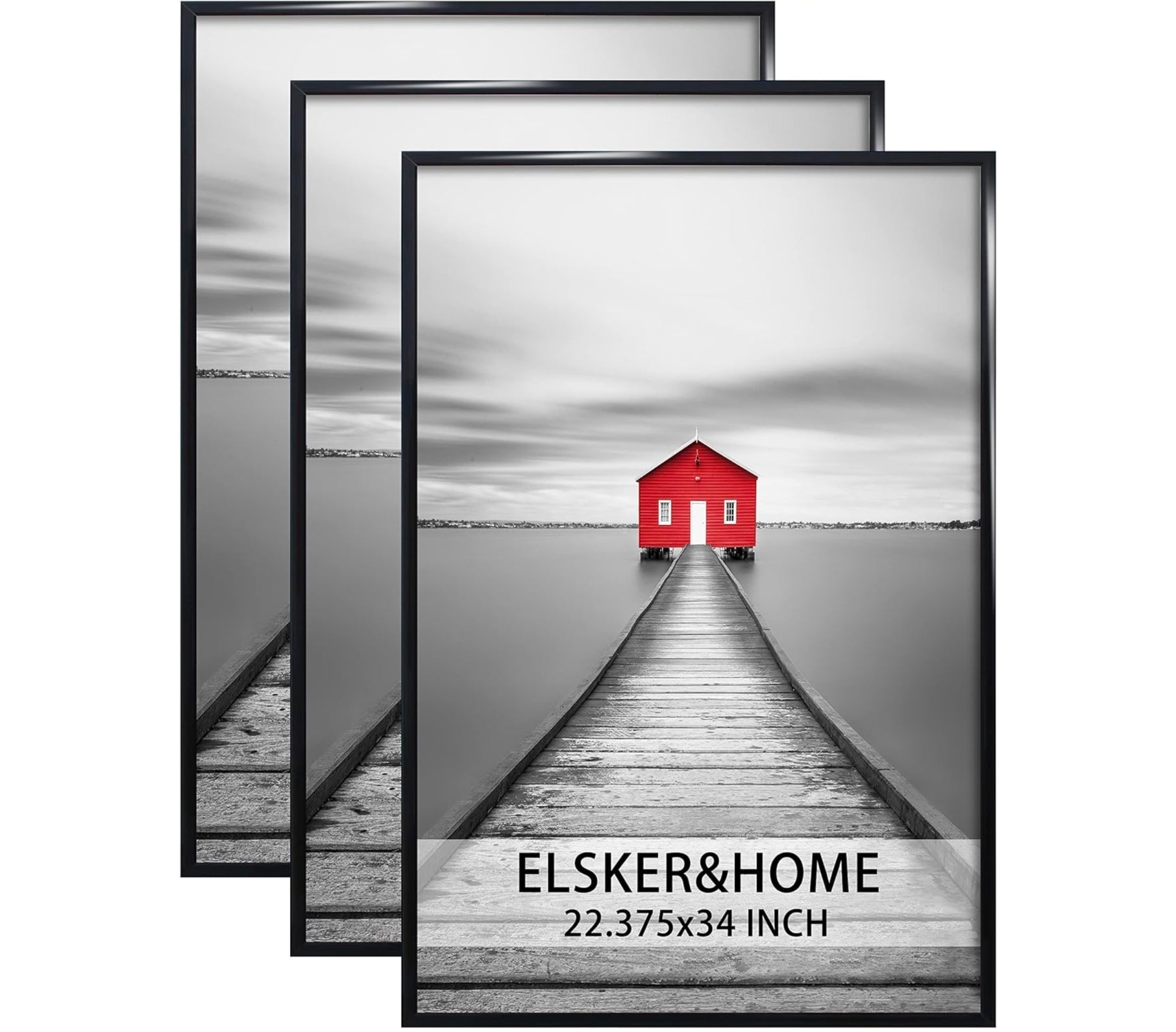22.375 x 34 Poster Frame 3 Pack, Black for Horizontal or Vertical Wall Mounting, Sturdy and Scratch-proof