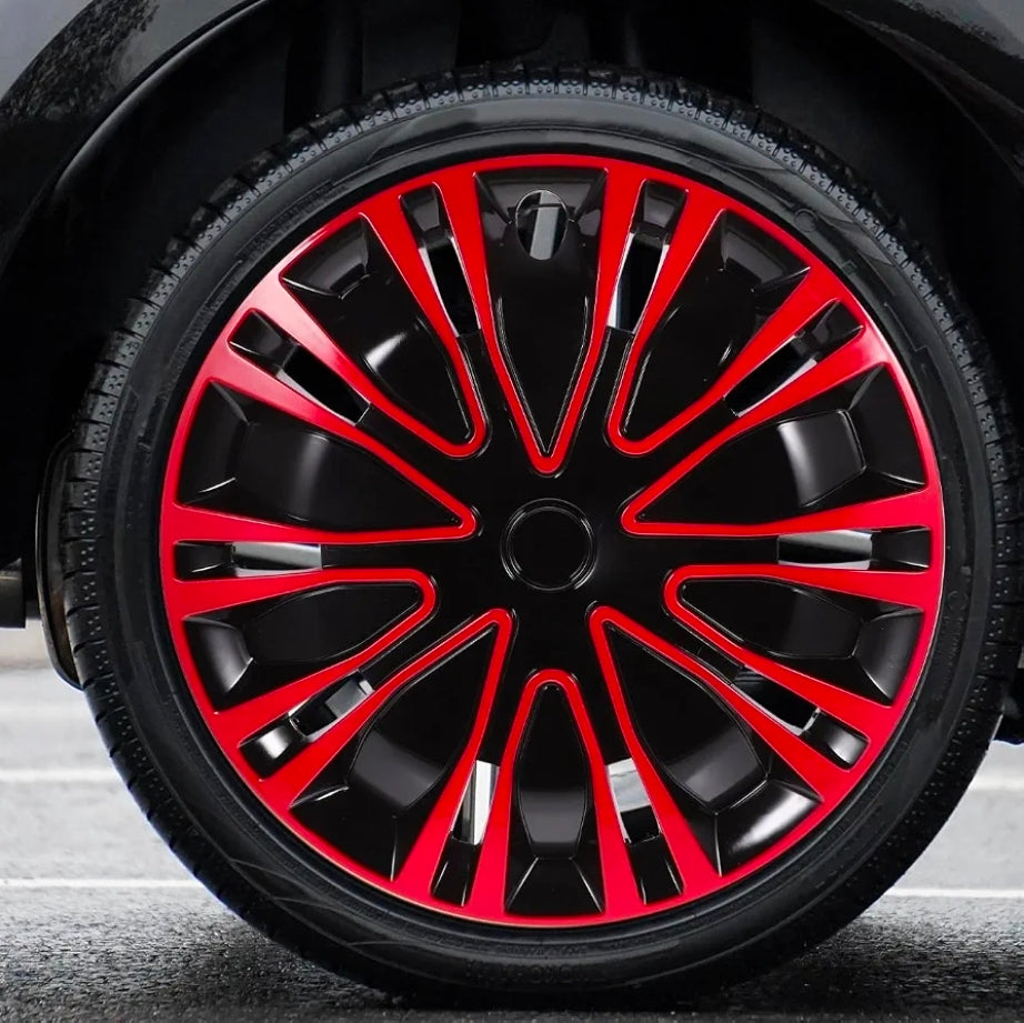 16.45" Red Hub Caps – Dust-Resistant Wheel Covers for Car & SUV, Universal Fit 16" wheel