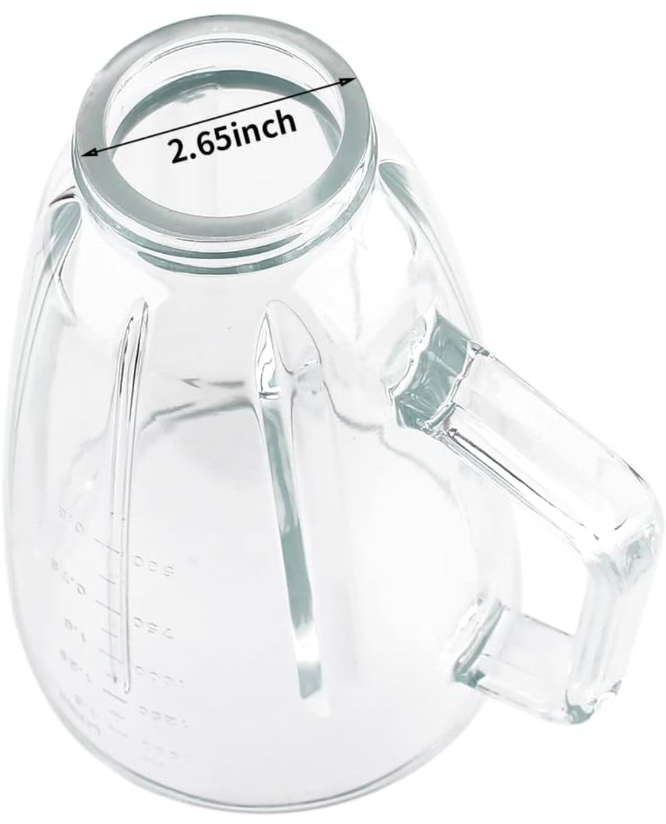 Replacement parts Glass Jar with lid, Compatible with Hamilton Beach Blenders (6cups)