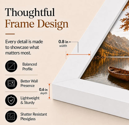 15x19 White Picture Frame – Wall Hanging Photo & Poster Frame
