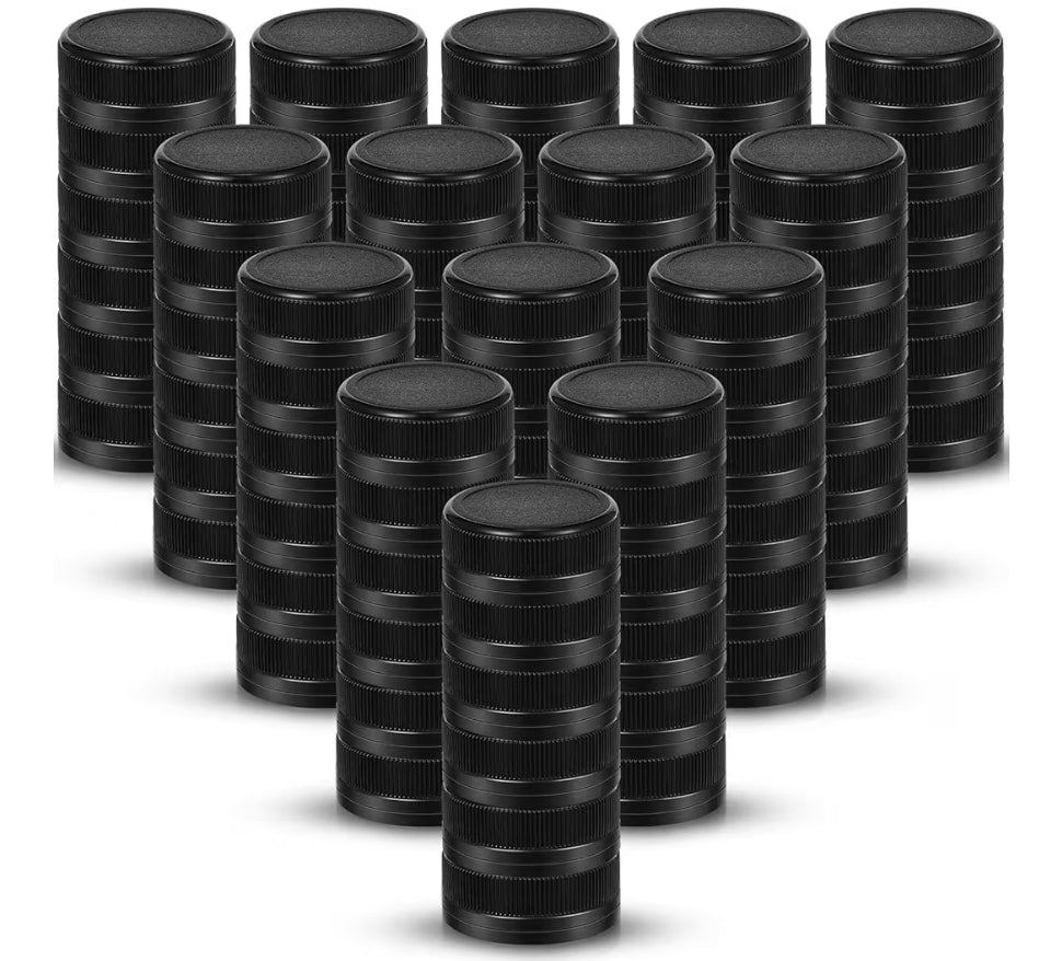 100 Pcs 38 mm Caps for Empty Juice Bottles, Tamper Seal Lids, Black
Plastic Bottle Caps Container Lids Bottle Caps, for Crafts DIY, 4, 8, 12, 16, and 32 oz Containers