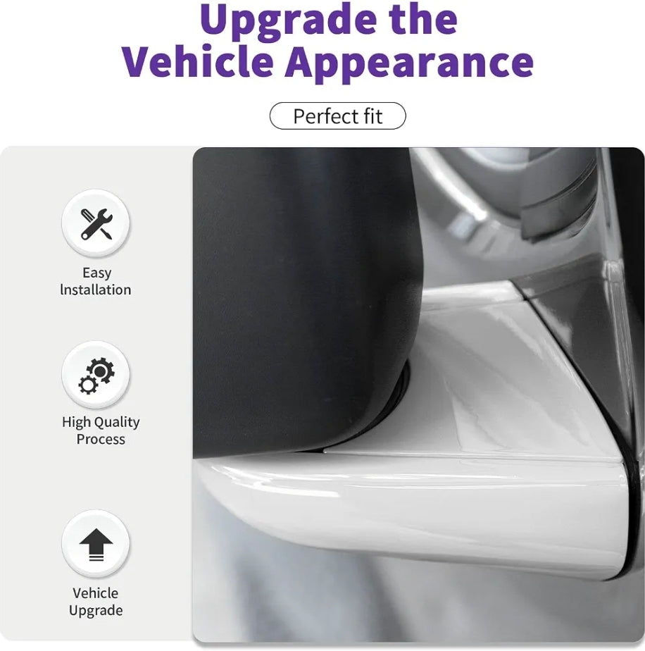 Side Mirror Cover, Rearview Mirrors Decoration Trim Kit Fit for 2018-2025 Jeep Wrangler JL JLU & Gladiator JT(White)