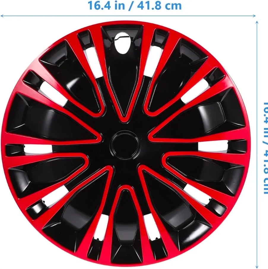 16.45" Red Hub Caps – Dust-Resistant Wheel Covers for Car & SUV, Universal Fit 16" wheel
