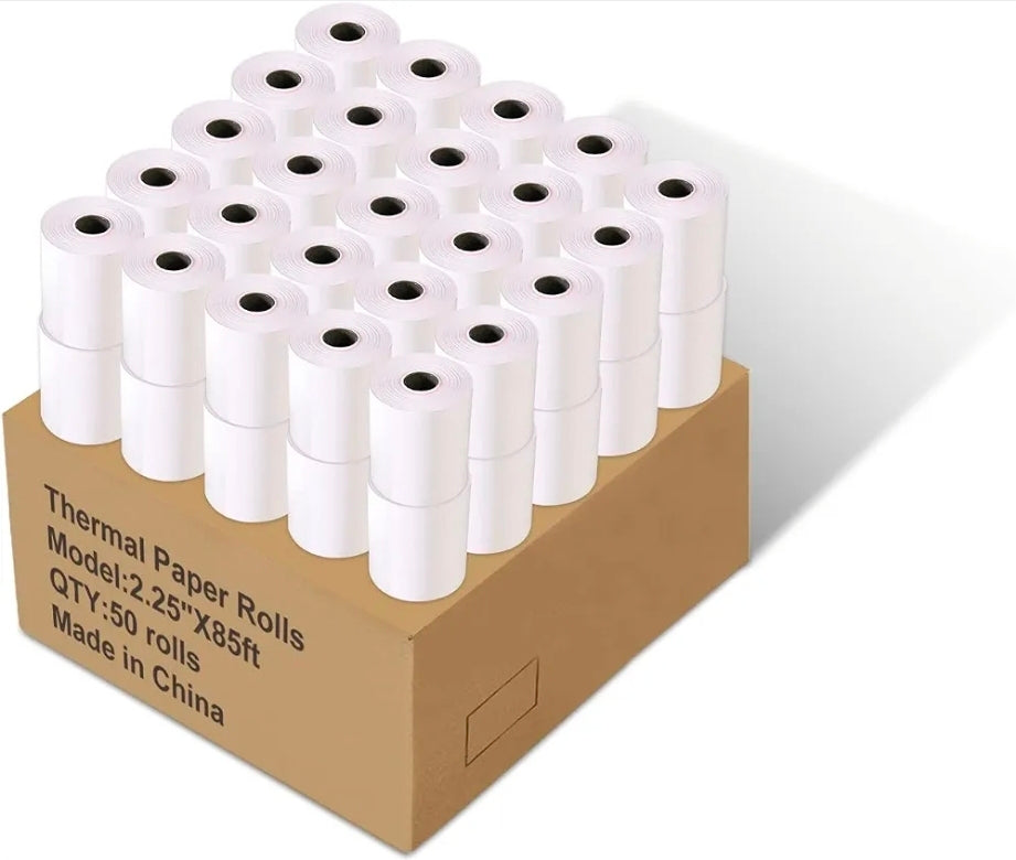 2 1/4" x 85' Thermal Paper Receipt Rolls, POS/Cash Register Receipt Paper, Fits All Credit Card Terminals (50 Rolls)