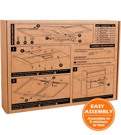 Grease Tray with Catch Pan - Dyna Glo Grill Replacement Parts (24"-30")
Universal Drip Pan for 4/5 Burner Gas Grill Models from Dyna Glo, Nexgrill, Expert Grill, Kenmore, BHG and More (24"-30")