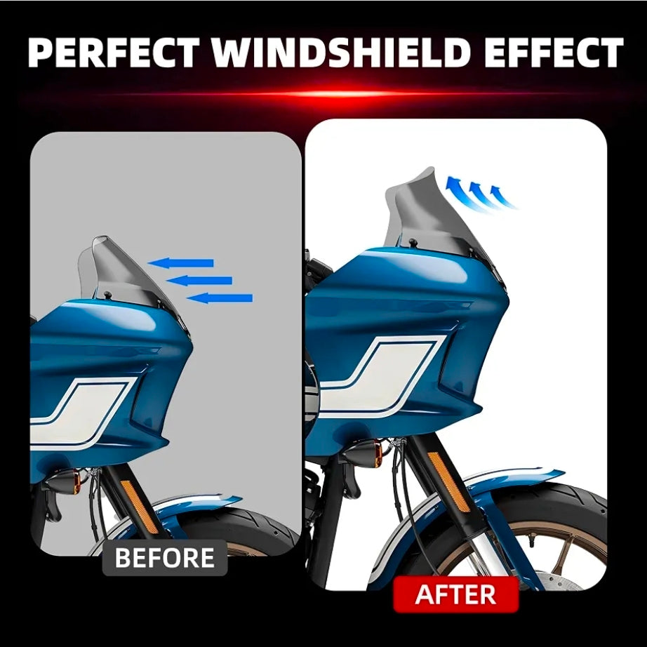 9" Windshield Windscreen Air Deflector for Harley 2022-2024 Low Rider ST El Diablo FXRST FXLRST (Smoke)