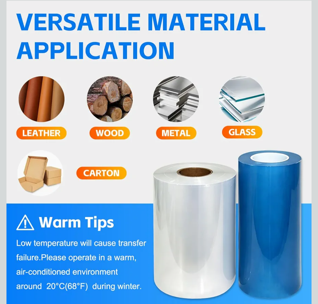 UV DTF AB Transfer Film Roll(12in x 328ft) UV DTF A B Transfer Film for A3 UV DTF Sticker Printer & UV DTF Printer - Crystal Label Sticker Printing Film Kit for Hard Surfaces