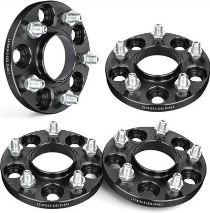 5x4.5 Wheel Spacers 15mm, 66.1 mm Bore Hubcentric M12x1.5 Studs
Compatible with Nissan 1987-1996 300ZX, 2009-2021 370Z, Infiniti 2008-2012 EX35, 2013 EX37, 2003-2012 FX35, 2003-2008 FX45