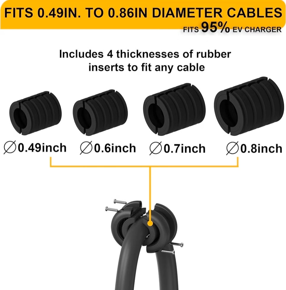 EV Charger Cable Retractor - 11.5ft Ceiling Mounted Automatic Retractable Cable Organizer for Electric Vehicle Charging, Universal Fits 95% of EV Charging Cables