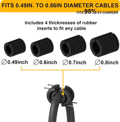 EV Charger Cable Retractor - 11.5ft Ceiling Mounted Automatic Retractable Cable Organizer for Electric Vehicle Charging, Universal Fits 95% of EV Charging Cables