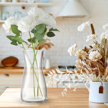 10 Pcs 8'' Tall Clear Glass Flower Vase for Bouquet, Clear
Wide Mouth Vase Bulk, Boho Decorative Vase for Flower Bouquets, Rustic Home Decor, Wedding Centerpieces, Housewarming Gift