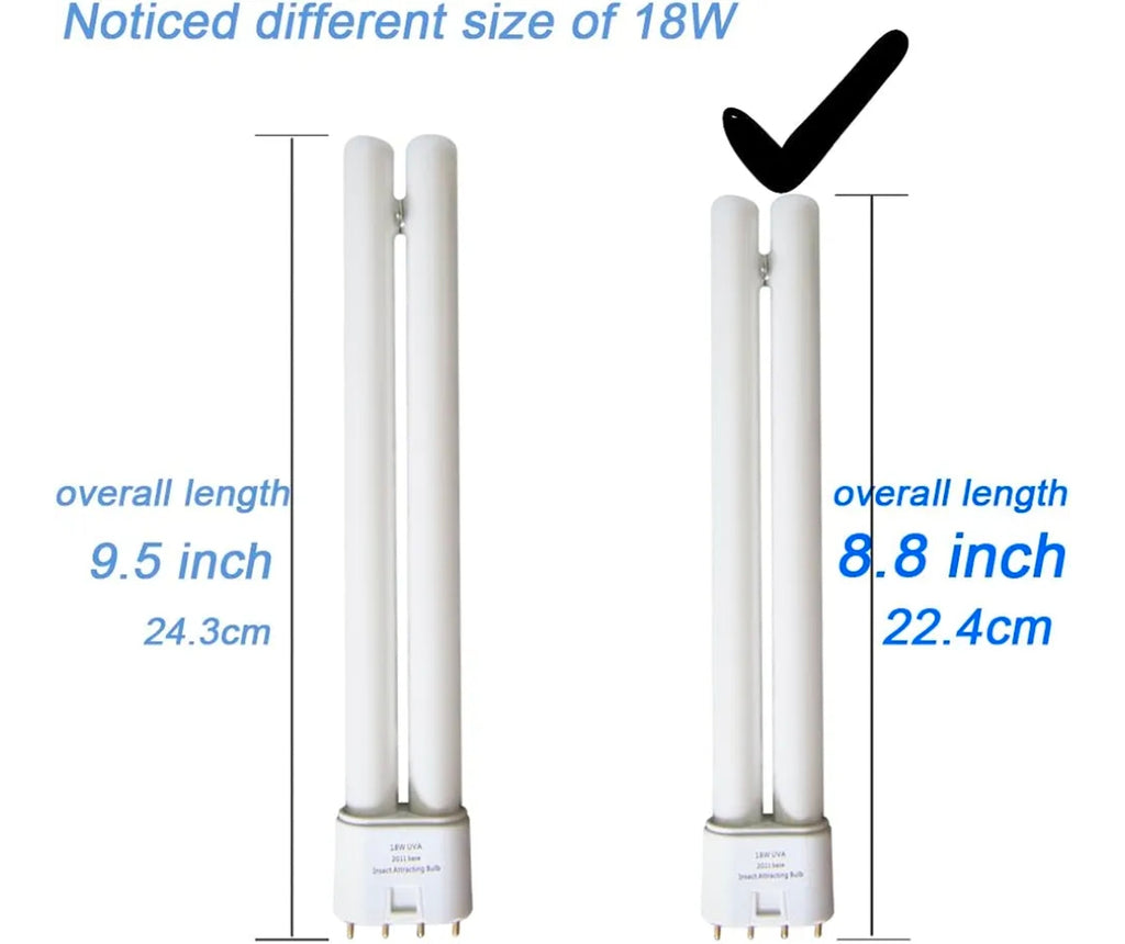 Flyercatch PL18W U/V/A Replacement Black Blue Light Bulb,2G11 Base 4 pin Inline,F18W BL Twin Tube H Shape Fluoescent Lamp,Compatible bdpca-18w,bdpc 912
