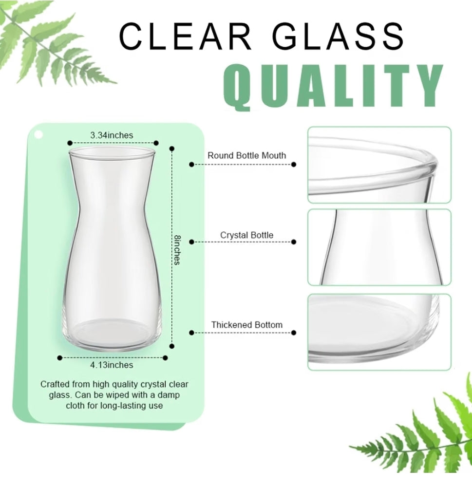 10 Pcs 8'' Tall Clear Glass Flower Vase for Bouquet, Clear
Wide Mouth Vase Bulk, Boho Decorative Vase for Flower Bouquets, Rustic Home Decor, Wedding Centerpieces, Housewarming Gift