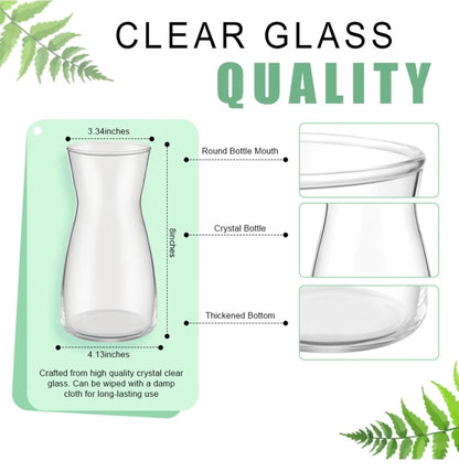 10 Pcs 8'' Tall Clear Glass Flower Vase for Bouquet, Clear
Wide Mouth Vase Bulk, Boho Decorative Vase for Flower Bouquets, Rustic Home Decor, Wedding Centerpieces, Housewarming Gift