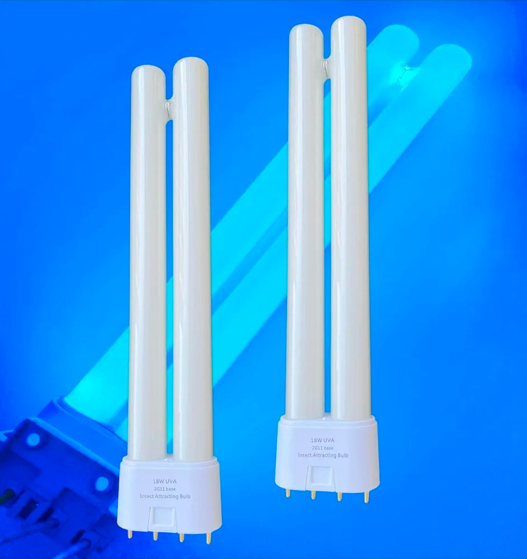 Flyercatch PL18W U/V/A Replacement Black Blue Light Bulb,2G11 Base 4 pin Inline,F18W BL Twin Tube H Shape Fluoescent Lamp,Compatible bdpca-18w,bdpc 912