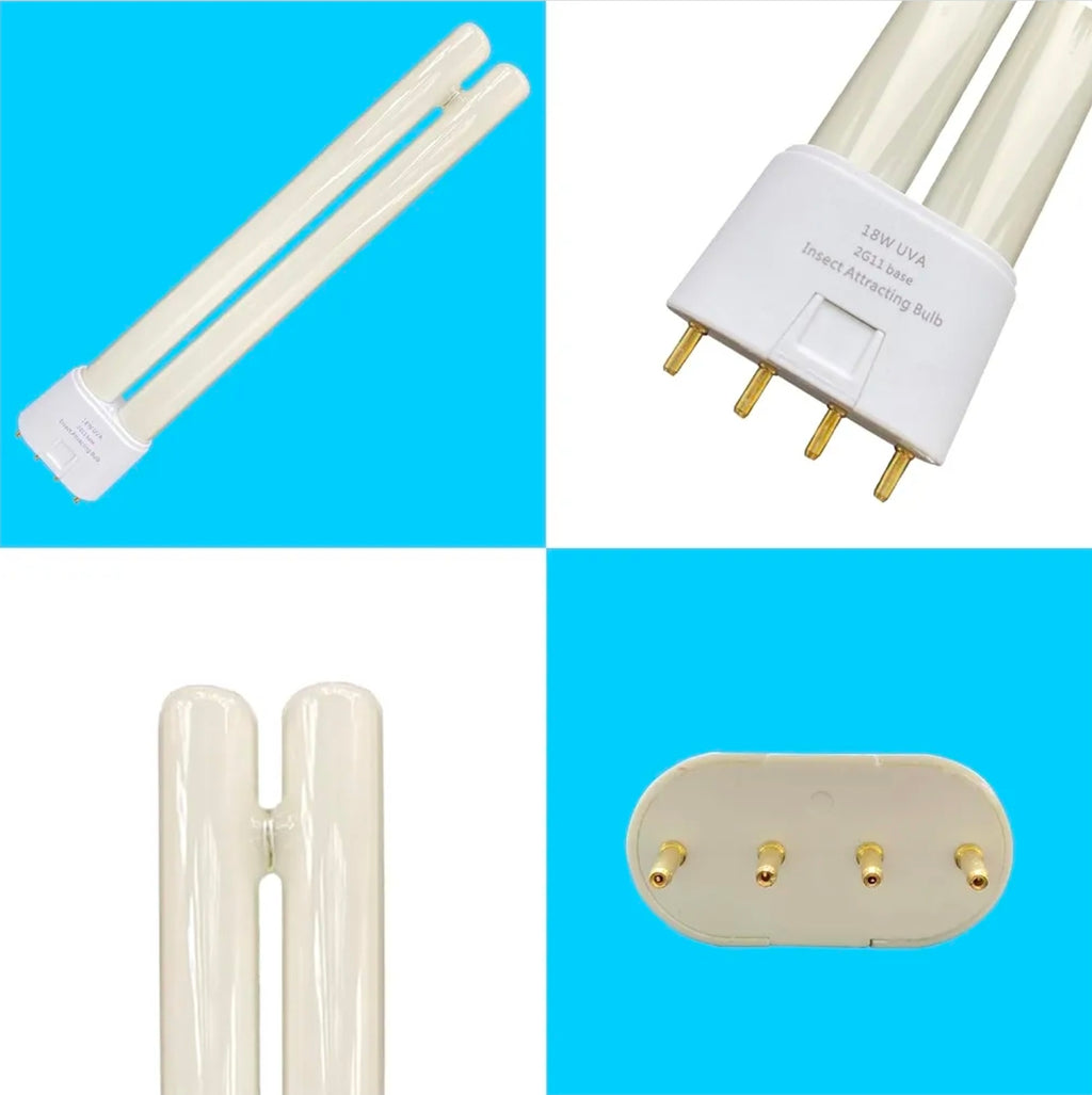Flyercatch PL18W U/V/A Replacement Black Blue Light Bulb,2G11 Base 4 pin Inline,F18W BL Twin Tube H Shape Fluoescent Lamp,Compatible bdpca-18w,bdpc 912