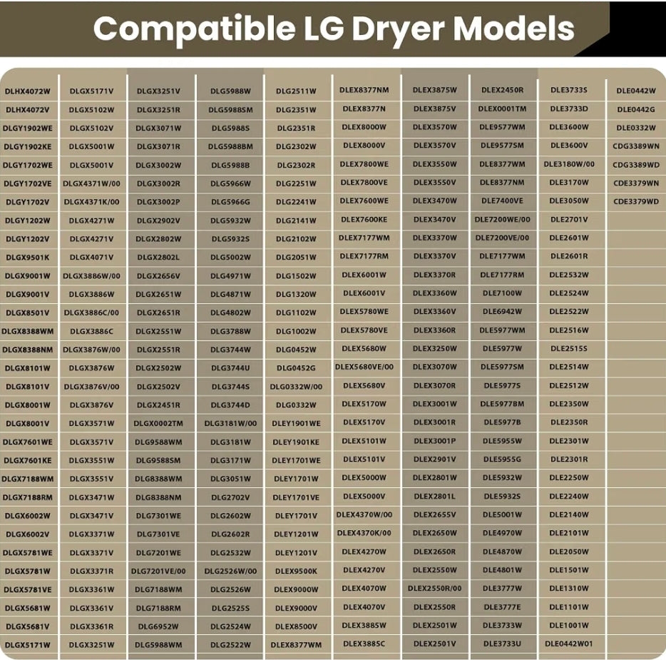 Upgraded Dryer Roller Kit for LG Kenmore Dryer Parts, Dryer Repair Kit Include 4581EL2002L Dryer Rollers, 4561EL3002A Dryer Idler Pulley, 4400EL2001F Dryer Belt Compatible with DLE3733W DLE3777W