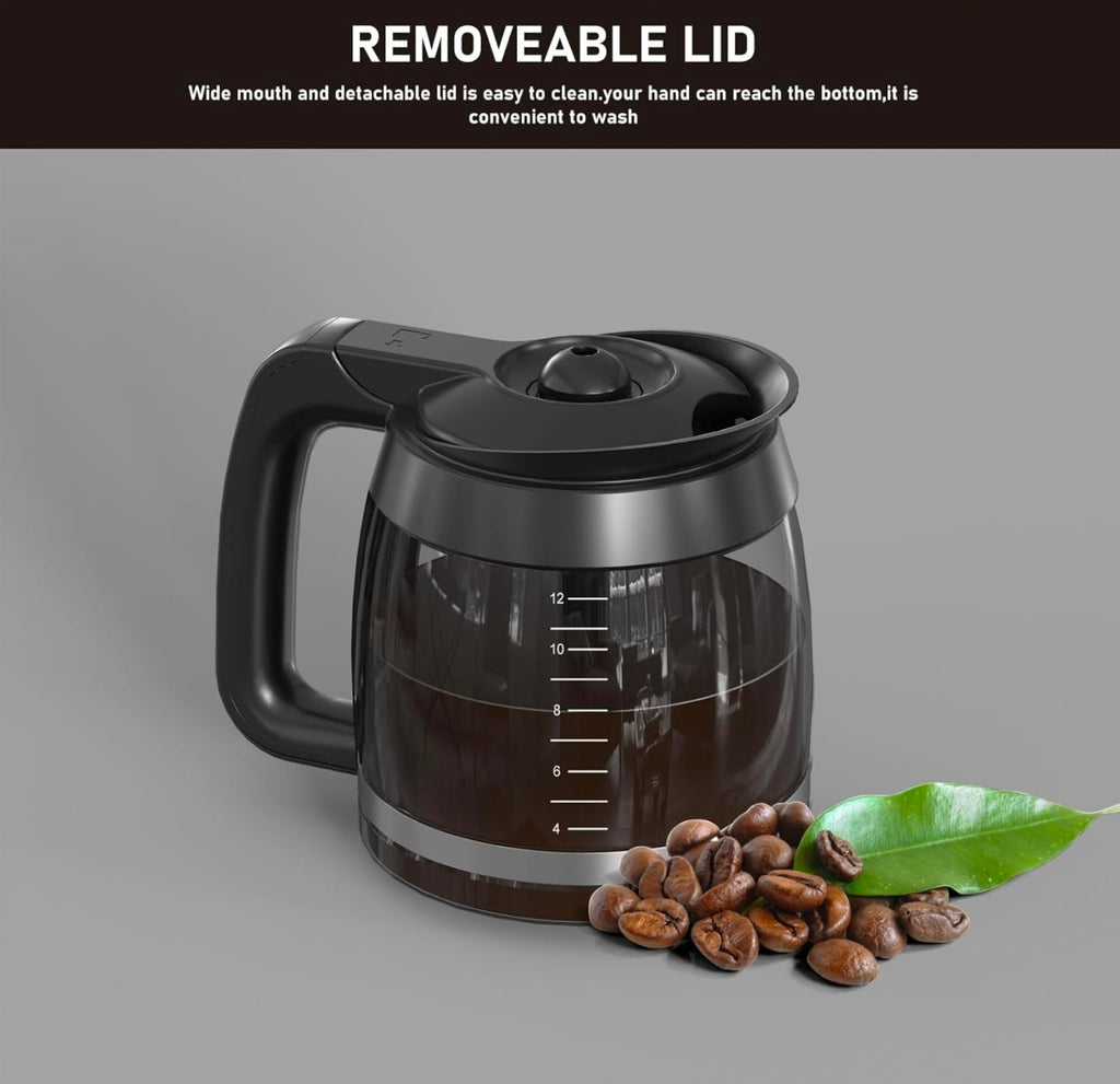 CE251 12-Cup Glass Carafe Pot Replacement Compatible with Ninja Coffee Brewer Maker, Fit Models CE251 CE201 CE201C CE200 CE200C Model# XGLSLID200, 1 Pack