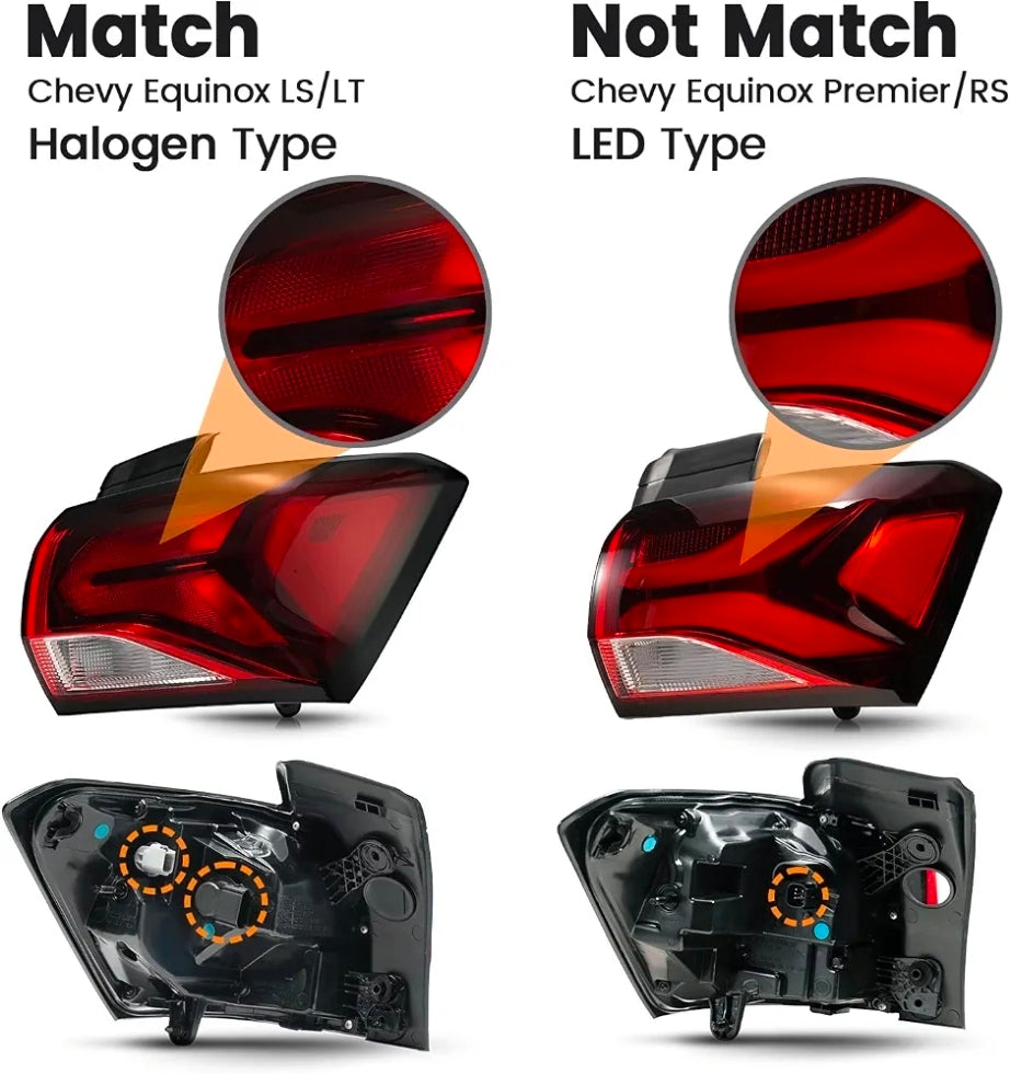 Halogen Tail Light Replacement for 2022 2023 2024 Chevy Equinox RH