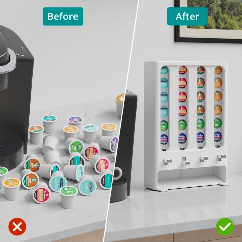 K Cup Holder Creative Coffee Pods Storage Stand Vending-Style K Pod Dispenser K Cup Organizer for 28 Pods