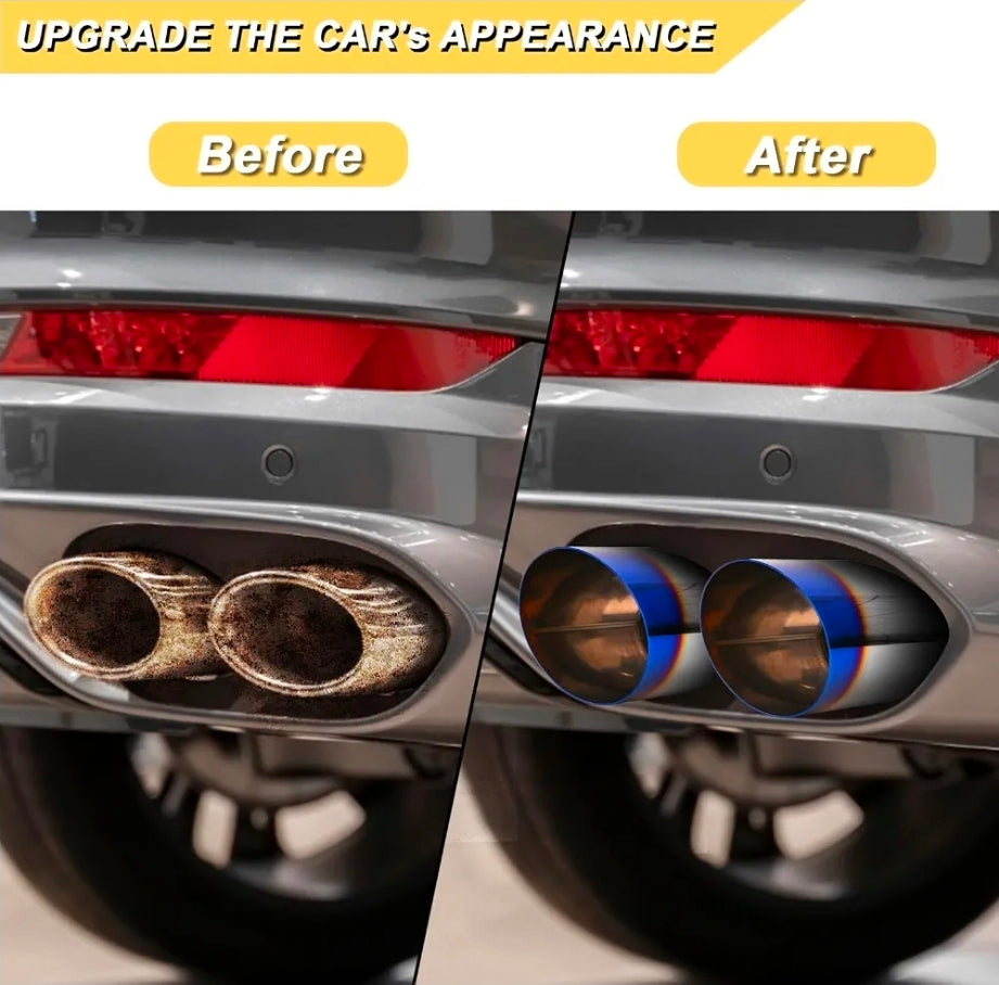 2.5 inch Inlet Exhaust Tip, 3.5" Outlet 7.75" Overall Length,2PCS
Stainless Steel Exhaust Tail Pipe, Weld On, Sleek Angle Cut, Polished Tailpipe, Blue Burnt