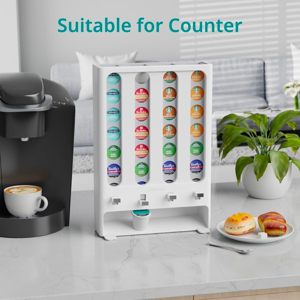 K Cup Holder Creative Coffee Pods Storage Stand Vending-Style K Pod Dispenser K Cup Organizer for 28 Pods