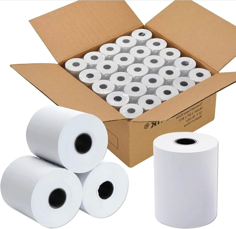 2 1/4" x 85' Thermal Paper Receipt Rolls, POS/Cash Register Receipt Paper, Fits All Credit Card Terminals (50 Rolls)