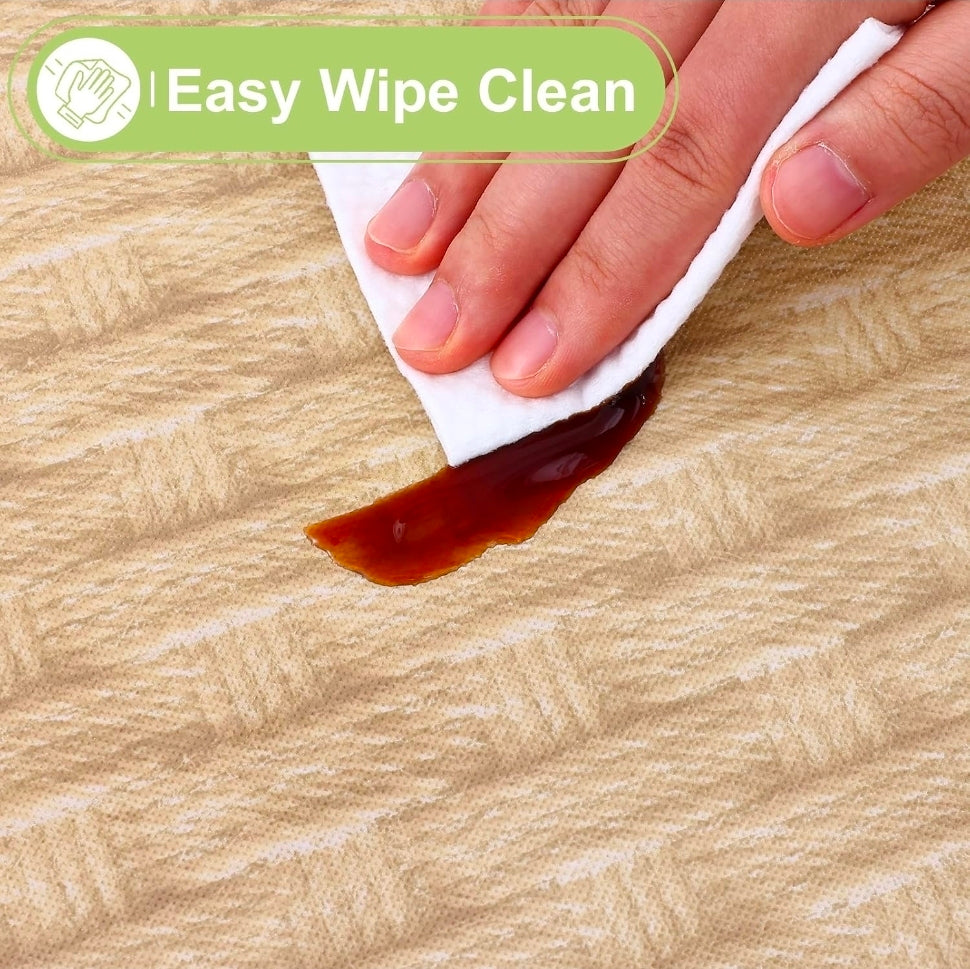 Rectangle Table Cloth, Waterproof Vinyl Tablecloths with Flannel Backing, Wipeable Spillproof Plastic Table Cover for Dining, Indoor and Outdoor (Champagne, 60 "x 84")