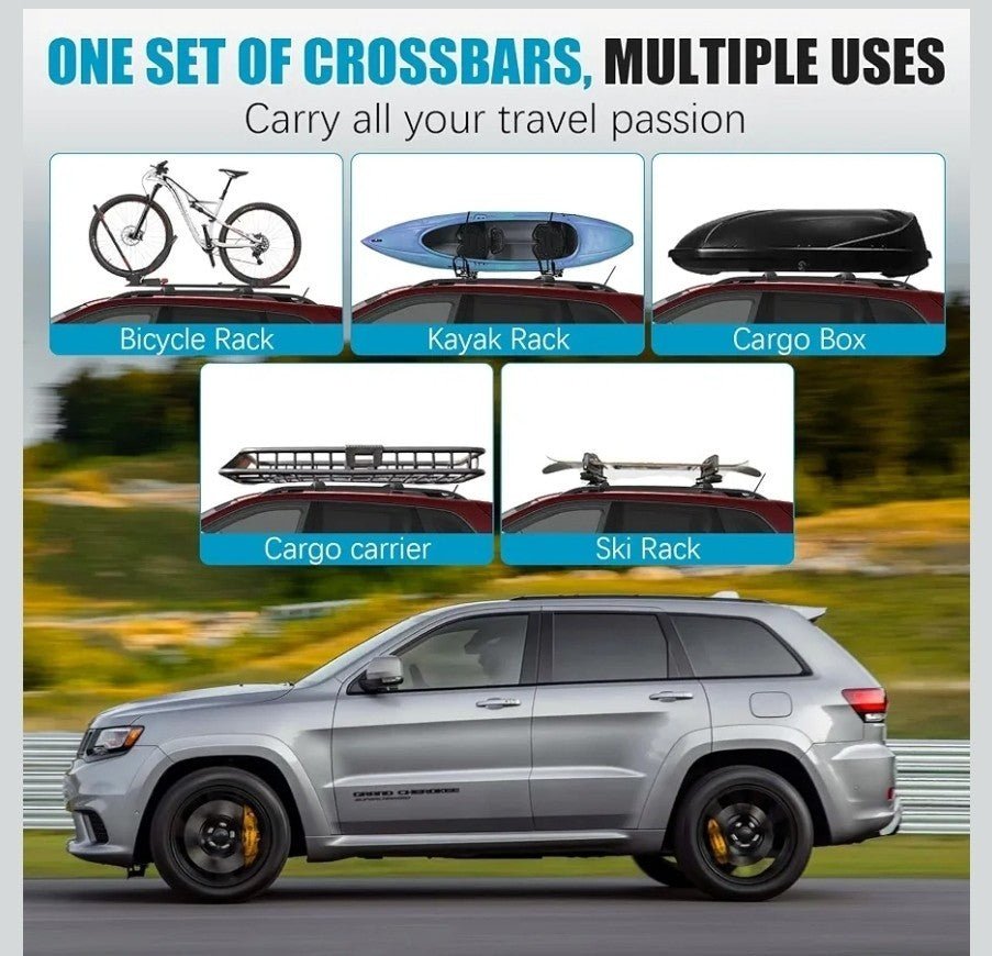 Roof Rack Cross Bars Luggage Carrier For 2011-2021 Jeep Grand Cherokee cargo - Horizon Endless