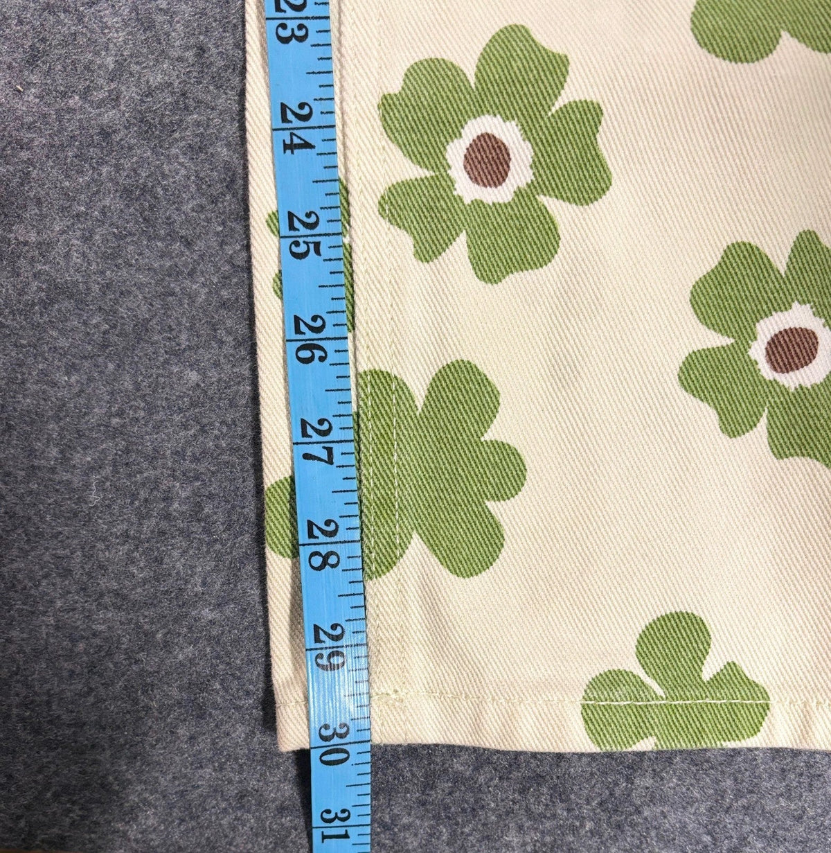 RSQ Ivory Straight‑Leg Women’s Jeans w/ Green & Brown Floral Print - Horizon Endless