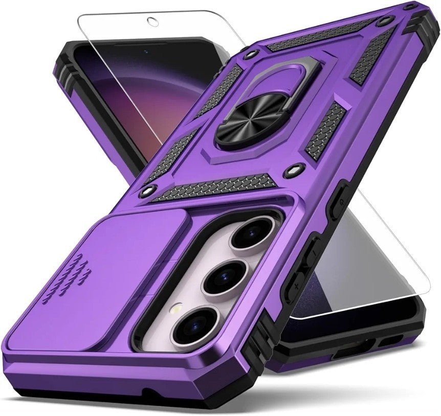 Samsung Galaxy S23 FE Slide Camera Lens Ring Stand Case Cover Durable 360 Case - Horizon Endless