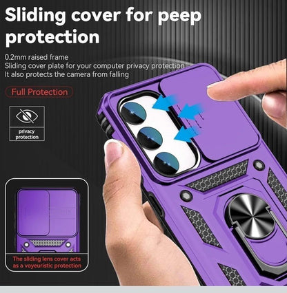 Samsung Galaxy S23 FE Slide Camera Lens Ring Stand Case Cover Durable 360 Case - Horizon Endless