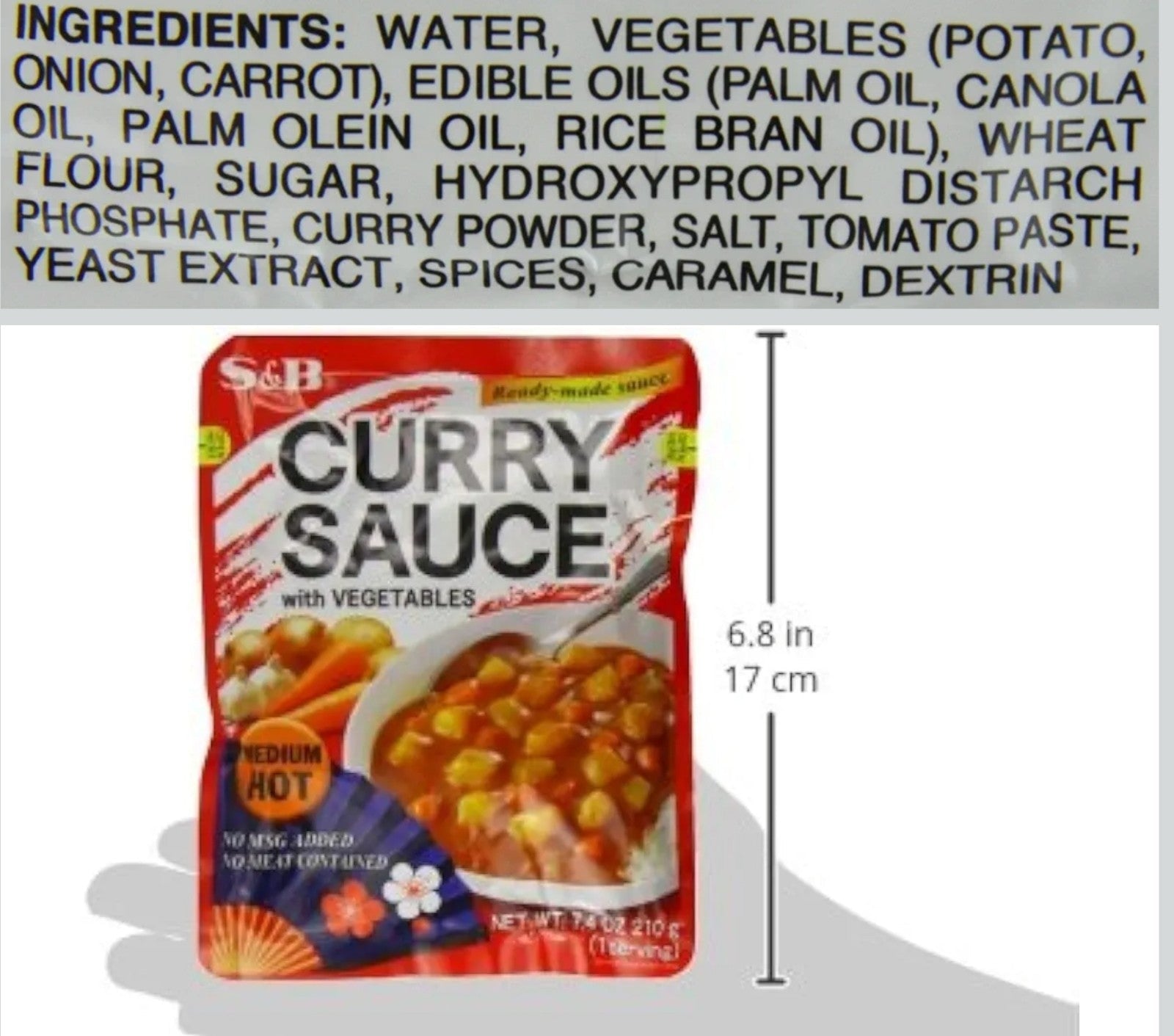 S&B Curry Sauce with Vegetables Medium Hot, 7.4 Ounce (Pack of 10) JAPAN - Horizon Endless