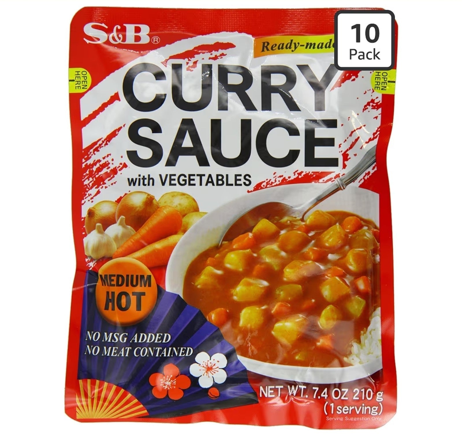 S&B Curry Sauce with Vegetables Medium Hot, 7.4 Ounce (Pack of 10) JAPAN - Horizon Endless