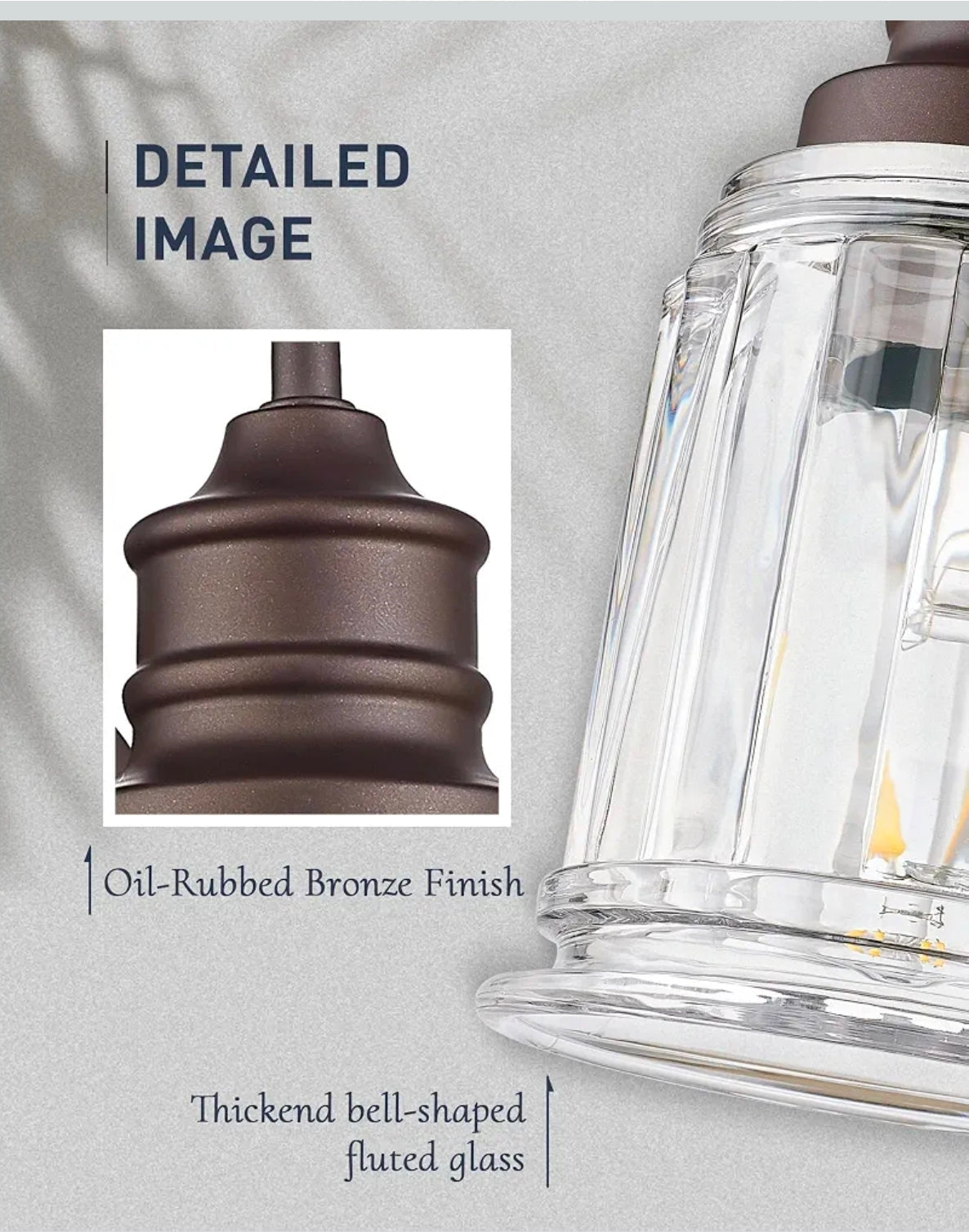 Modern Wall Sconce with Bell-Shaped Clear Glass, Bronze Finish Vanity Light for Bathroom Lighting - Horizon Endless