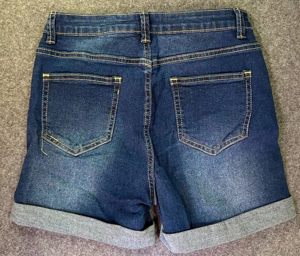 SHEIN Dark Wash Distressed Jean Shorts Women’s Denim Size 2 - Horizon Endless