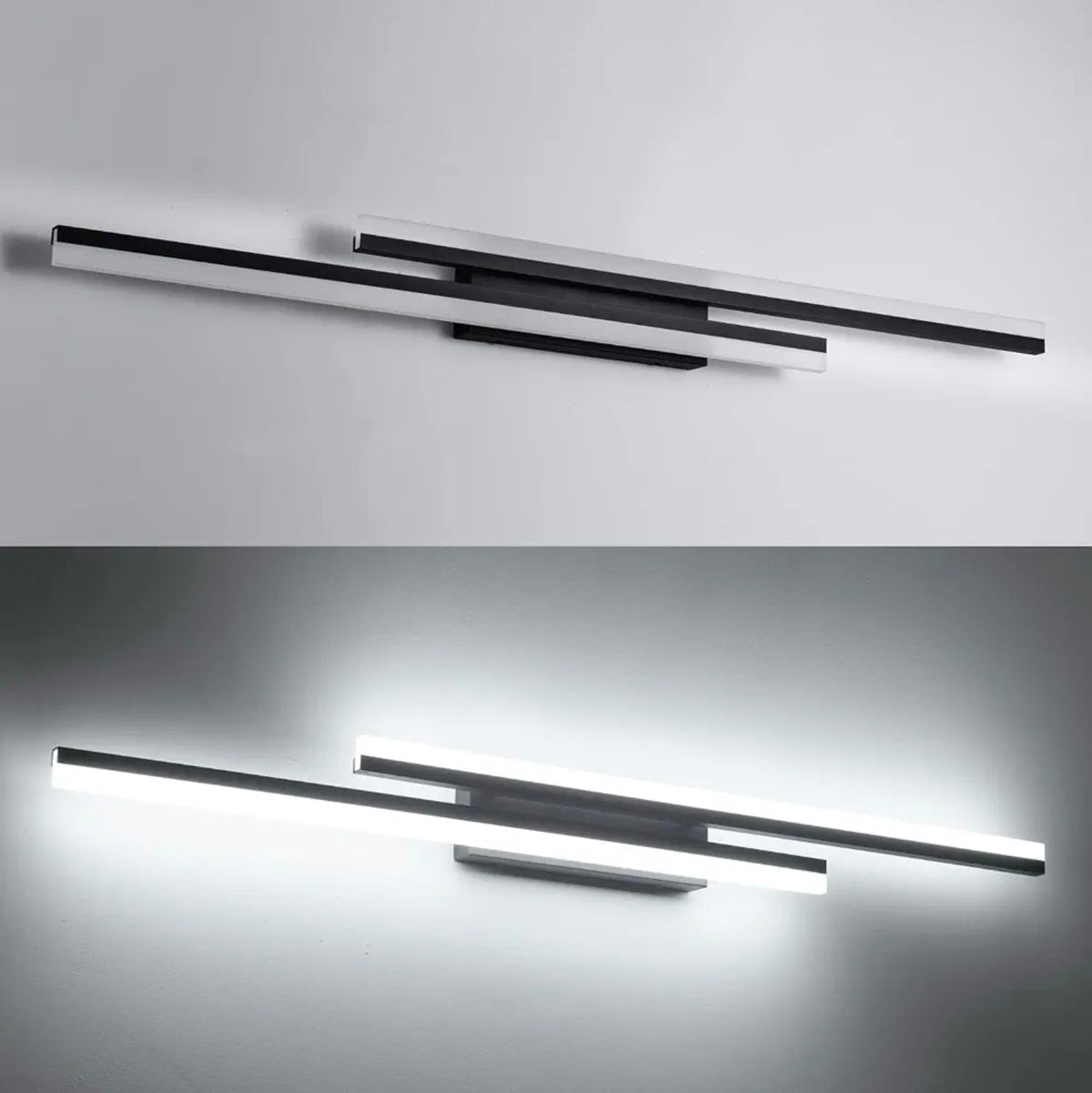 Sleek 48" Dimmable Black Vanity Light LED Modern Bath Lighting - Horizon Endless