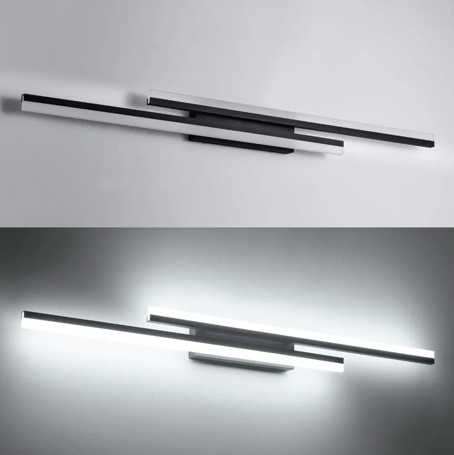 Sleek 48" Dimmable Black Vanity Light LED Modern Bath Lighting - Horizon Endless