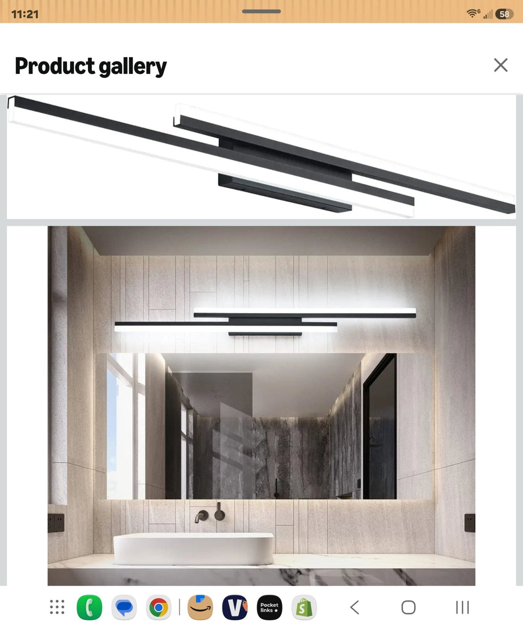 Sleek 48" Dimmable Black Vanity Light LED Modern Bath Lighting - Horizon Endless