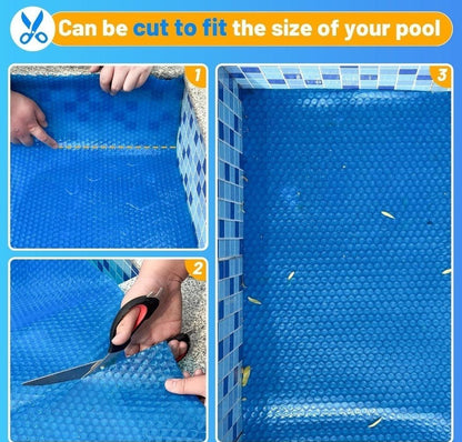 Solar Pool Cover 6x12 ft, 10Mil Blue Bubble Blanket for Inground & Above-Ground - Horizon Endless