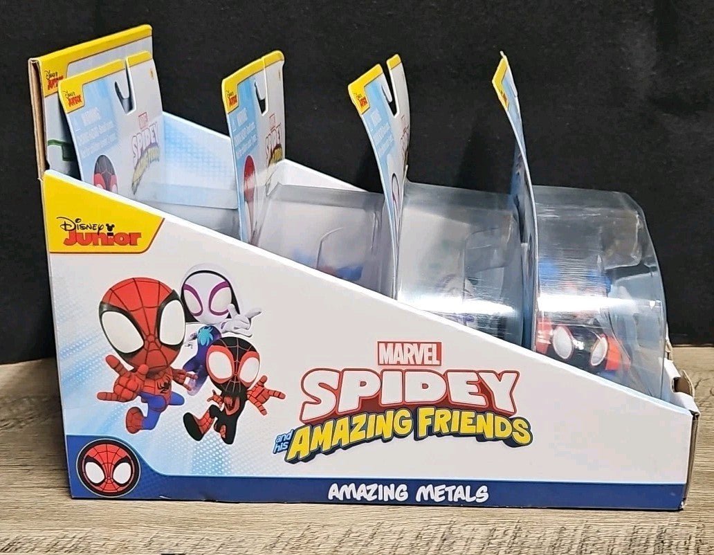 Spidey and His Amazing Friends 4 Pack Die Cast Vehicles Marvel Toys With Display - Horizon Endless