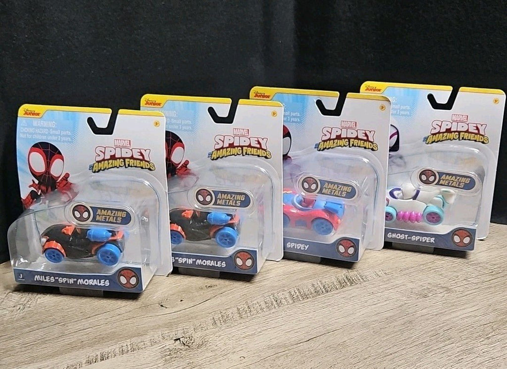 Spidey and His Amazing Friends 4 Pack Die Cast Vehicles Marvel Toys With Display - Horizon Endless