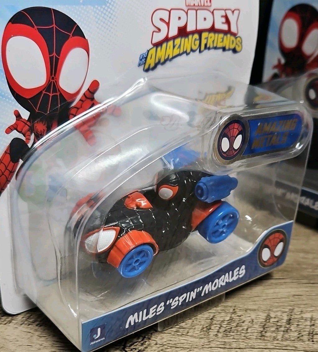 Spidey and His Amazing Friends 4 Pack Die Cast Vehicles Marvel Toys With Display - Horizon Endless