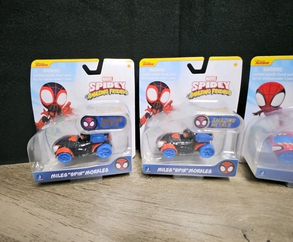 Spidey and His Amazing Friends 4 Pack Die Cast Vehicles Marvel Toys With Display - Horizon Endless