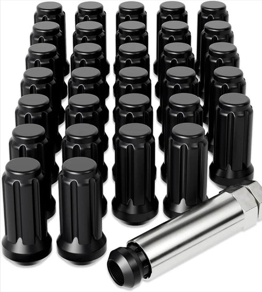 Spline Lug Nut 32pcs for Dodge 2500 3500 8 Lug, 9/16 x18 9/16-18 Black 32 PCS - Horizon Endless