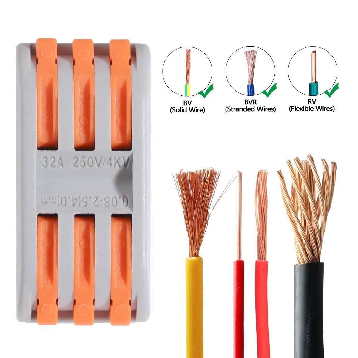 Spring Lever Terminal Block Electric Cable Wire Connectors Adapter 3 Way 10 Pack - Horizon Endless