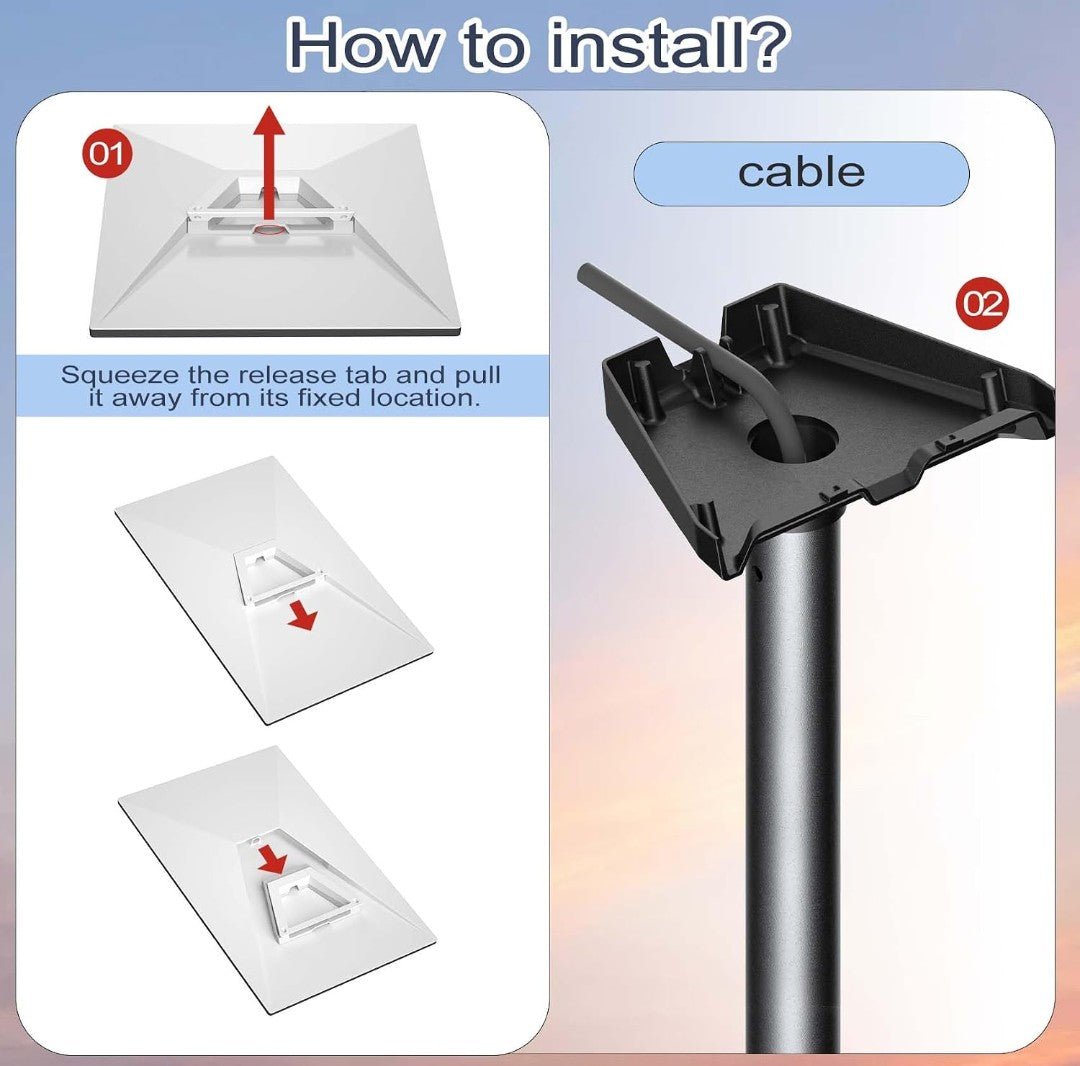 Starlink Gen 4/4X/V3 Roof & Wall Mount Kit, 360° Rotatable Adjustable Mount for Starlink Standard Dish - Horizon Endless